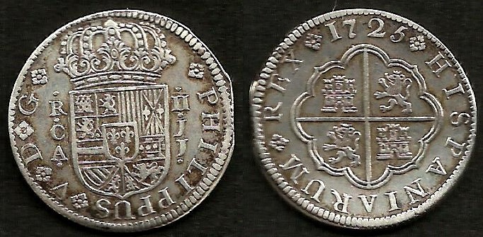 Filatelia y numismática Santos : 2 REALES 1725 CUENCA 